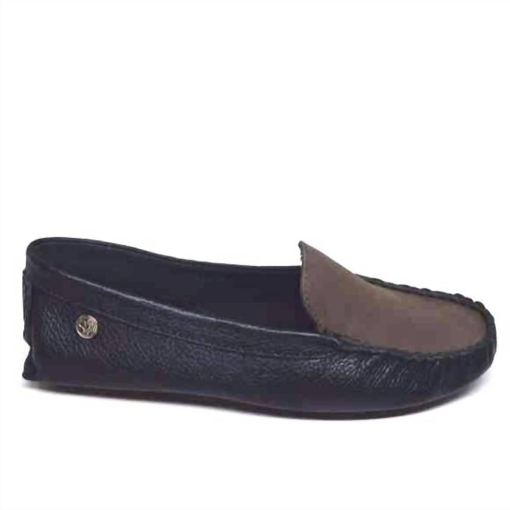 NEW CHELSEA JONES women' vroom driving flat loafer in grey/black